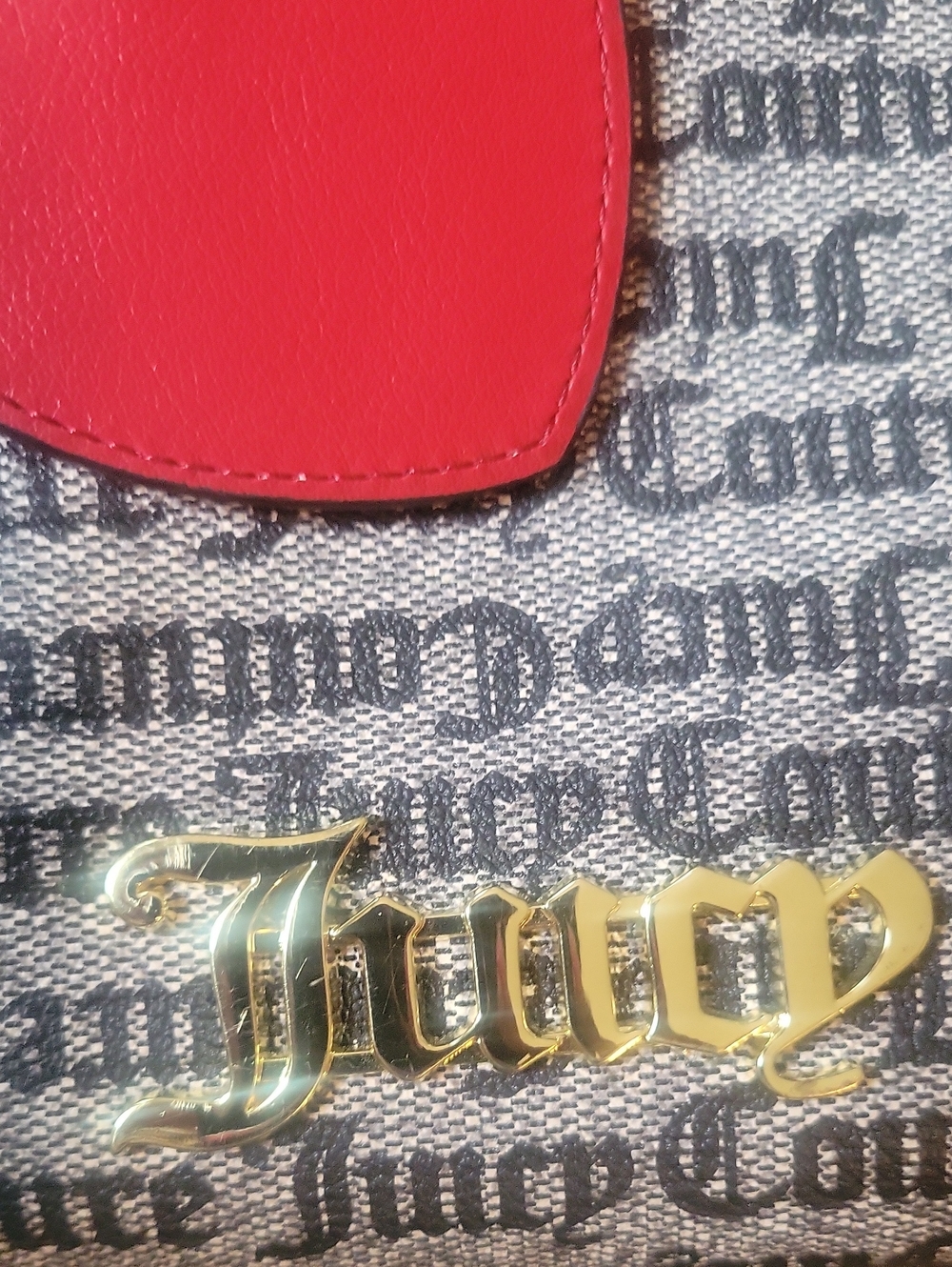 Juicy Couture Monogram Tote with Red Heart Accent AND WALLET - Picture 12 of 13